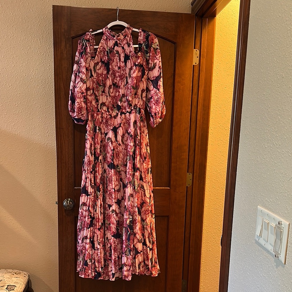 Petal & Pup Red and Pink Mock Neck Sundress